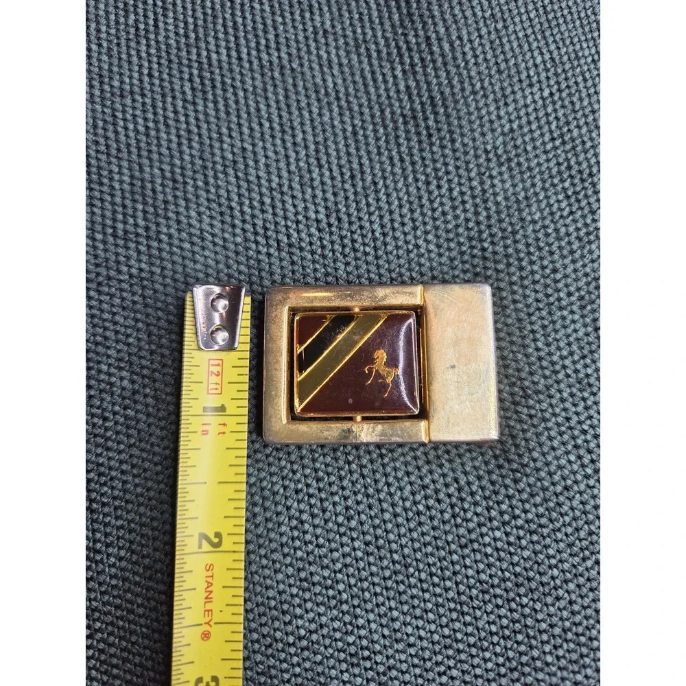 Vintage Antique Flip Letter G Enamel Gold Belt Buckle 1in Belt Antique